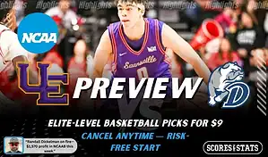 Evansville Aces vs Drake Bulldogs preview graphic with team logos and NCAA branding promoting college basketball picks and predictions for January 28 2026