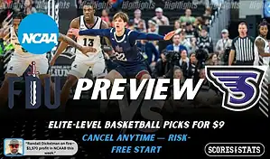 NCAA basketball preview graphic for Fairleigh Dickinson Knights vs Stonehill Skyhawks on January 29 2026