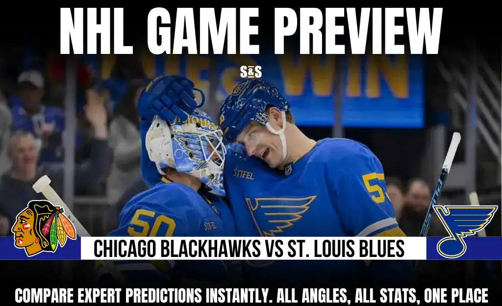 NHL game preview featuring the Chicago Blackhawks vs. St. Louis Blues, highlighting expert predictions and game insights.