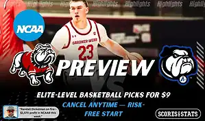 NCAA basketball preview graphic for Gardner Webb Runnin Bulldogs vs UNC Asheville Bulldogs on January 29 2026
