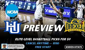 NCAA basketball preview graphic for Hampton Pirates vs Drexel Dragons on January 29 2026