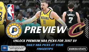 NBA game preview graphic for Indiana Pacers vs Cleveland Cavaliers with team logos player photo and the word Preview for January 6 2026