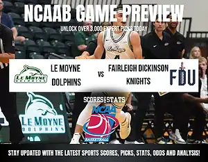 Le Moyne Dolphins vs Fairleigh Dickinson Knights betting preview with odds, predictions, and best bets.
