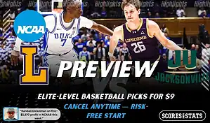 NCAA basketball preview graphic for Lipscomb Bisons vs Jacksonville Dolphins on January 29 2026