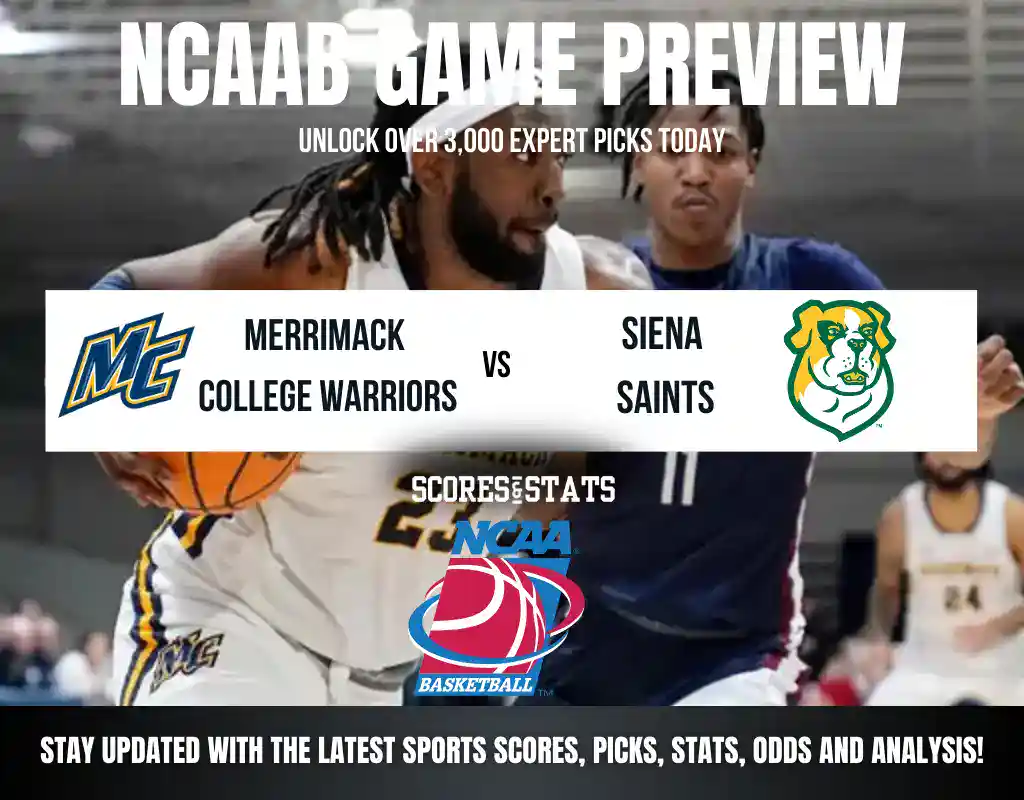 Merrimack College Warriors vs Siena Saints betting preview with odds, predictions, and best bets.