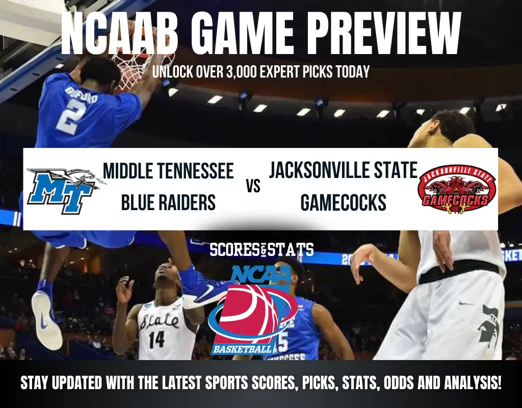 Middle Tennessee Blue Raiders vs Jacksonville State Gamecocks betting preview with odds, predictions, and best bets.