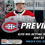 NHL game preview graphic for Montreal Canadiens vs Dallas Stars with team logos two players photo and the word Preview for January 4 2026