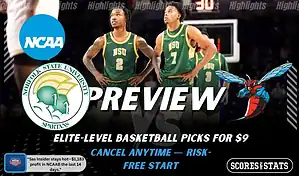 Norfolk State Spartans versus Delaware State Hornets college basketball preview graphic with team logos and Scores and Stats branding January 10 2026