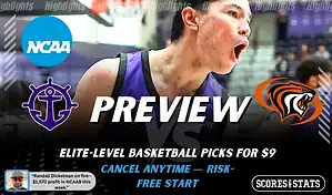 Portland Pilots vs Pacific Tigers preview graphic with team logos and NCAA branding for picks and predictions on January 28 2026