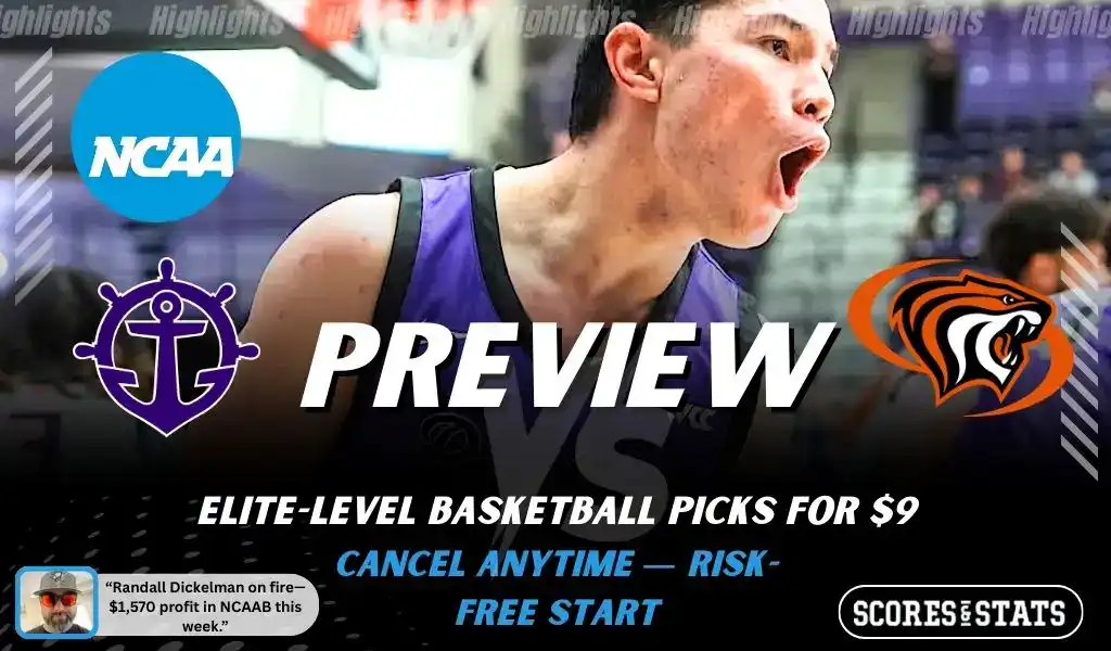 Portland Pilots vs Pacific Tigers preview graphic with team logos and NCAA branding for picks and predictions on January 28 2026