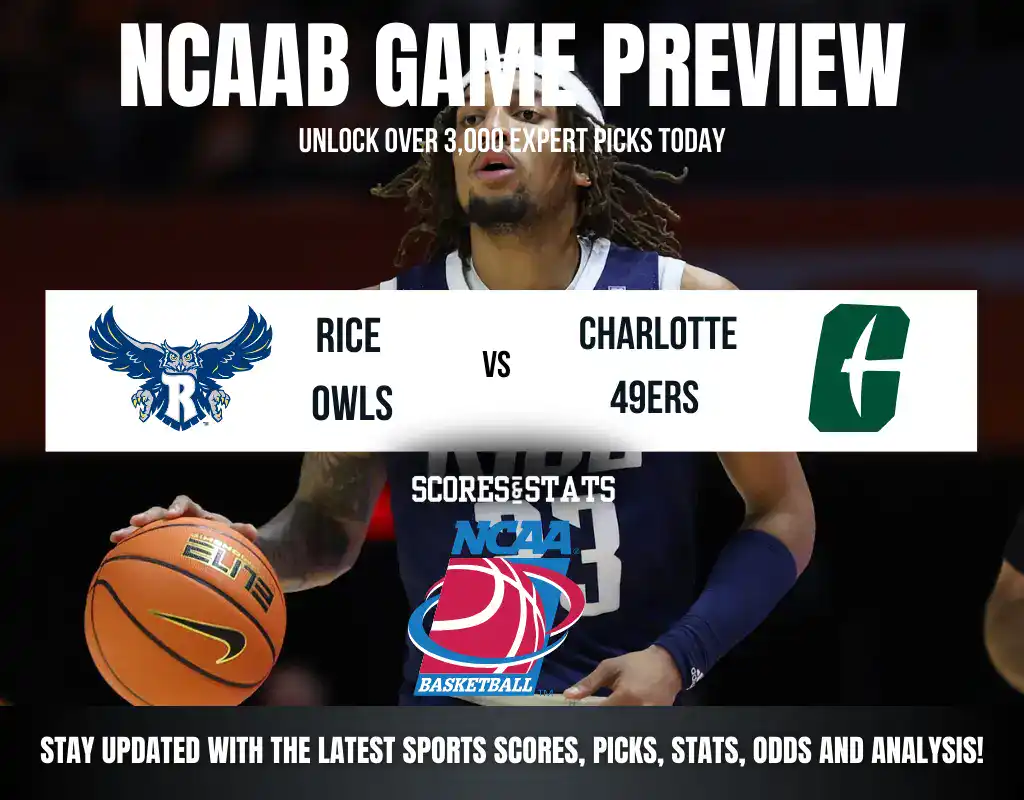 Rice Owls vs Charlotte 49ers betting preview with odds, predictions, and best bets.