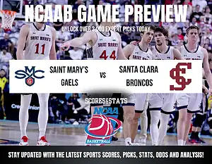 Saint Mary’s Gaels vs Santa Clara Broncos betting preview with odds, predictions, and best bets.