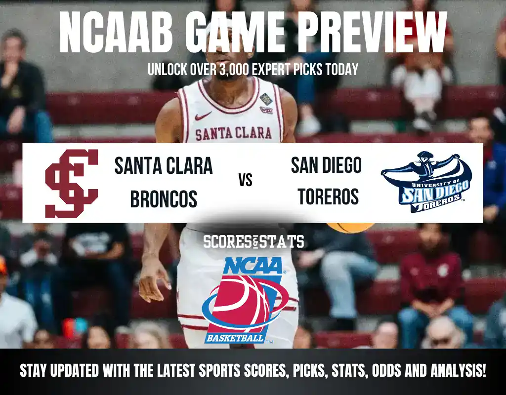 Santa Clara Broncos vs San Diego Toreros betting preview with odds, predictions, and best bets.