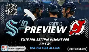 Seattle Kraken vs New Jersey Devils preview graphic with team logos and NHL branding promoting picks and betting insight for January 25 2026