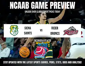 Siena Saints vs Rider Broncs betting preview with odds, predictions, and best bets.