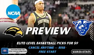 Southern Miss Golden Eagles vs Georgia State Panthers college basketball preview graphic with NCAA badge, team logos, and “Preview” text for Jan 22 2026