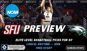 NCAA basketball preview graphic for St Francis PA Red Flash vs Wagner Seahawks with team logos game photo and the word Preview for January 8 2026