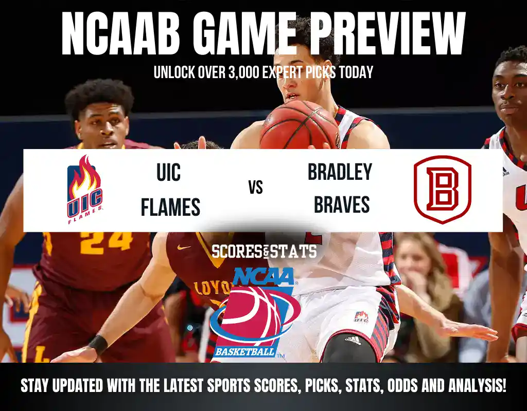 UIC Flames vs Bradley Braves betting preview with odds, predictions, and best bets.
