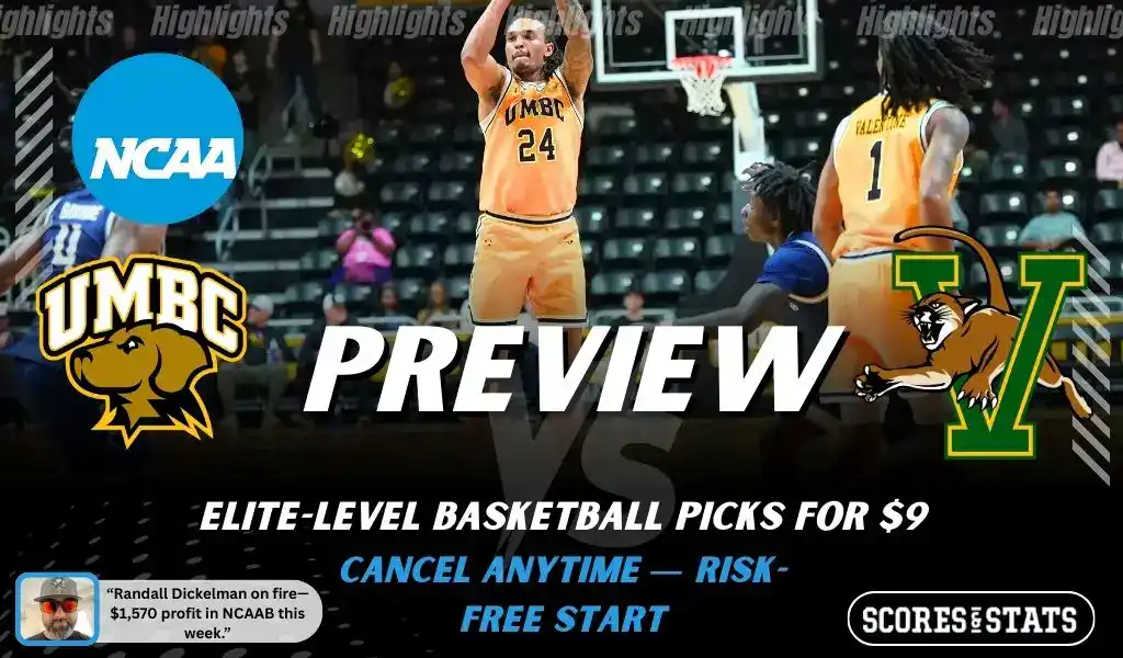 NCAA basketball preview graphic for UMBC Retrievers vs Vermont Catamounts on January 29 2026