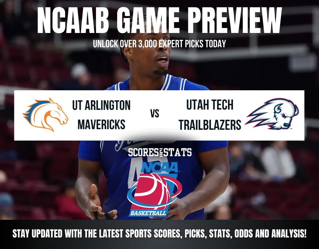 UT Arlington Mavericks vs Utah Tech Trailblazers betting preview with odds, predictions, and best bets.