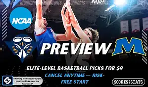 NCAA basketball preview graphic for UT Martin Skyhawks vs Morehead State Eagles with team logos game photo and the word Preview for January 8 2026