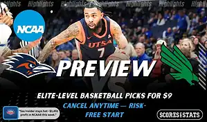 UTSA Roadrunners vs North Texas Mean Green college basketball preview graphic with a UTSA player dribbling and both team logos for January 21 2026
