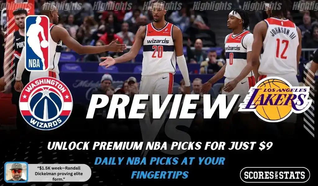 NBA preview graphic for Washington Wizards vs Los Angeles Lakers on January 30 2026