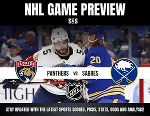 NHL Game Preview featuring the Florida Panthers and Buffalo Sabres, with a call to stay updated on the latest sports scores, picks, stats, odds, and analysis.