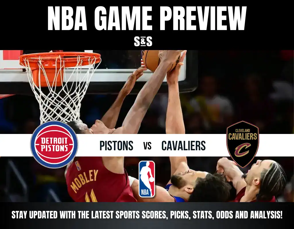 NBA Game Preview featuring Detroit Pistons vs Cleveland Cavaliers. Stay updated with the latest sports scores, picks, stats, odds, and analysis!