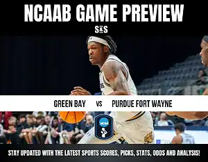 NCAA basketball game preview featuring Green Bay vs. Purdue Fort Wayne, with a focus on scores, stats, and analysis.