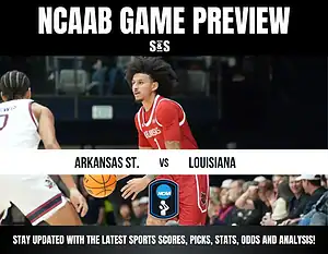 NCAAB Game Preview featuring Arkansas State vs Louisiana. Stay updated with the latest sports scores, picks, stats, odds, and analysis.
