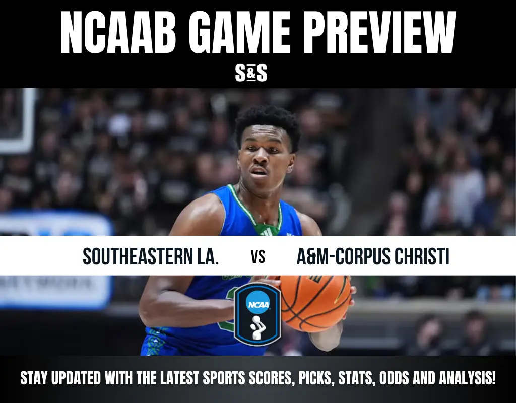 NCAA basketball game preview featuring Southeastern Louisiana vs. A&M-Corpus Christi, with sports updates and analysis.