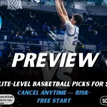 NCAAB preview graphic for Air Force Falcons vs Fresno State Bulldogs with both team logos, a matchup-themed background image, and the ScoresandStats logo.