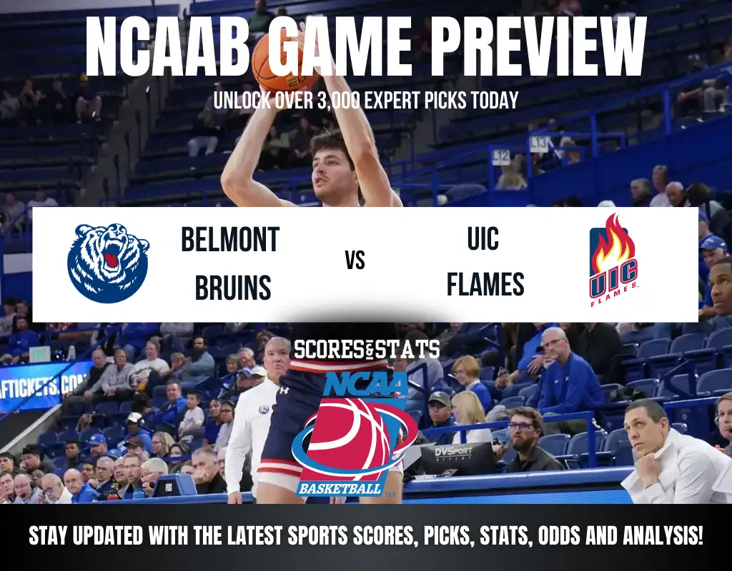 Belmont Bruins vs UIC Flames betting preview with odds, predictions, and best bets.
