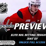 Washington Capitals vs New York Islanders preview graphic with both team logos, “Picks and Predictions” label, and Washington Capitals hockey action background (February 2, 2026).