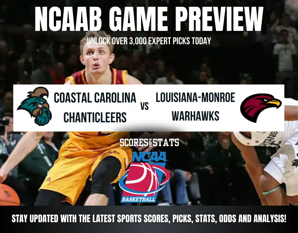 Coastal Carolina Chanticleers vs Louisiana-Monroe Warhawks betting preview with odds, predictions, and best bets.