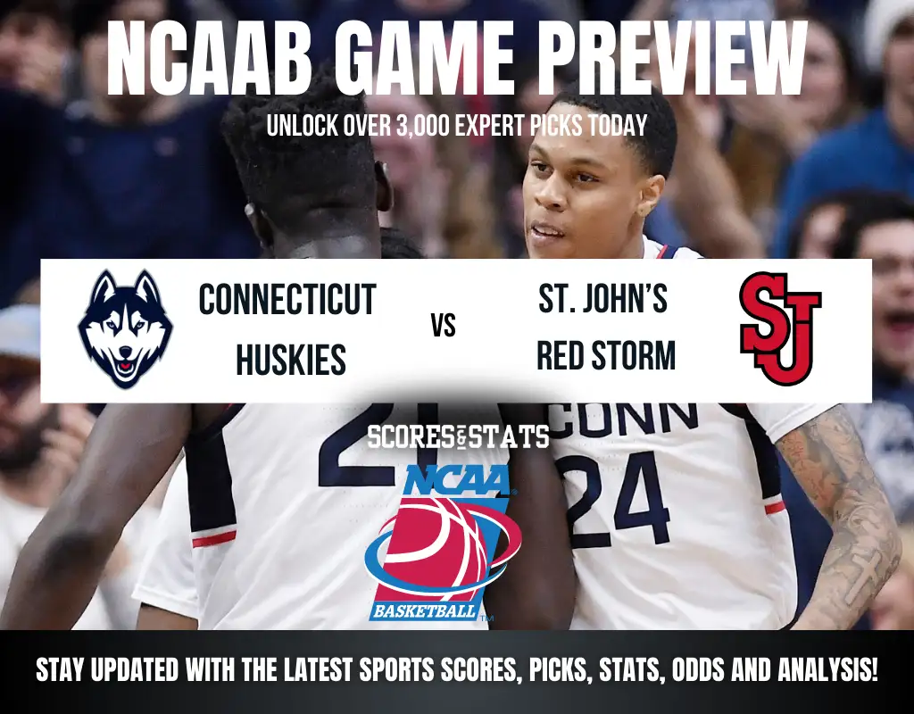 Connecticut Huskies vs St. John’s Red Storm betting preview with odds, predictions, and best bets.