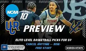 Cal State Fullerton Titans vs. UC Irvine Anteaters game preview graphic featuring both team logos, a “Preview” stats logo, and a Cal State Fullerton Titans college basketball action photo in the background.