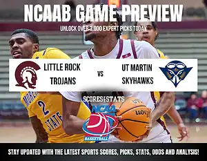 Little Rock Trojans vs UT Martin Skyhawks betting preview with odds, predictions, and best bets.