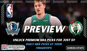 Dallas Mavericks vs Boston Celtics preview graphic with both team logos, “Picks and Predictions” label, and Dallas Mavericks basketball action background (February 3, 2026).