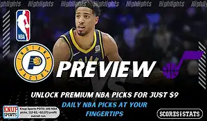 Indiana Pacers vs Utah Jazz preview graphic with both team logos, “Picks and Predictions” label, and Indiana Pacers basketball action background (February 3, 2026).