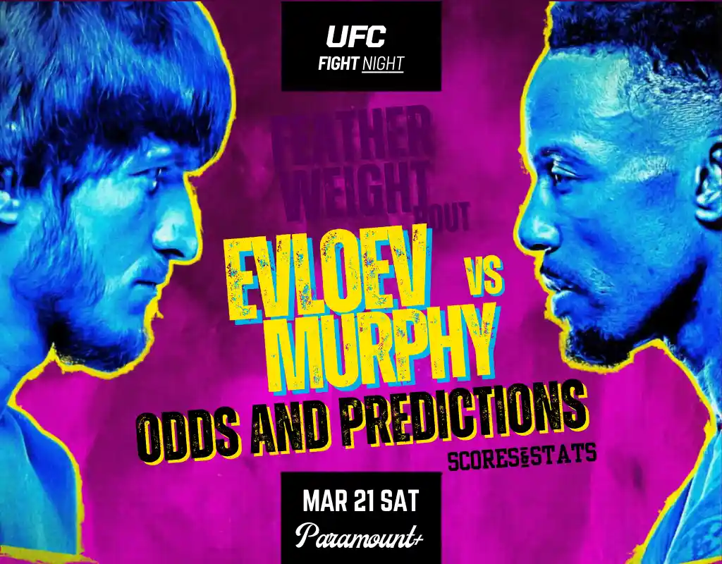 UFC Fight Night poster for Evloev vs Murphy with odds and predictions