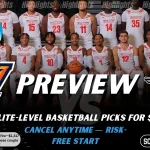 Texas–Rio Grande Valley Vaqueros vs. Nicholls Colonels game preview graphic featuring both team logos, a Texas–Rio Grande Valley basketball action background, and a ScoresAndStats “Preview” stats badge (February 9, 2026).