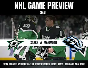 NHL Game Preview featuring the Dallas Stars vs. Mammoth, with a focus on updates for sports scores, picks, stats, odds, and analysis.