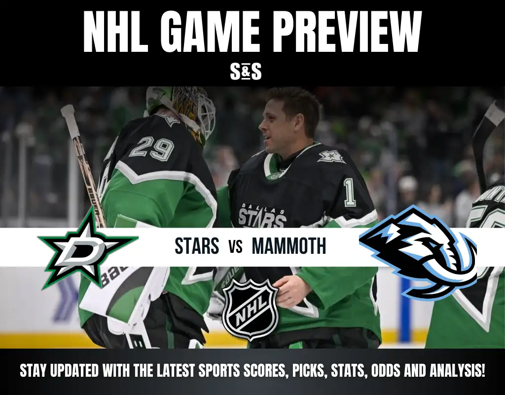 NHL Game Preview featuring the Dallas Stars vs. Mammoth, with a focus on updates for sports scores, picks, stats, odds, and analysis.