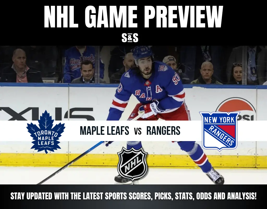 NHL GAME PREVIEW: MAPLE LEAFS vs RANGERS. Stay updated with the latest sports scores, picks, stats, odds and analysis!