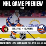 NHL Game Preview featuring the teams Senators vs Islanders, with a headline to stay updated on sports scores, picks, stats, odds, and analysis.