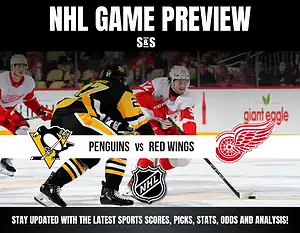 NHL Game Preview featuring a matchup between the Pittsburgh Penguins and Detroit Red Wings, with a focus on staying updated with sports scores, picks, stats, odds, and analysis.