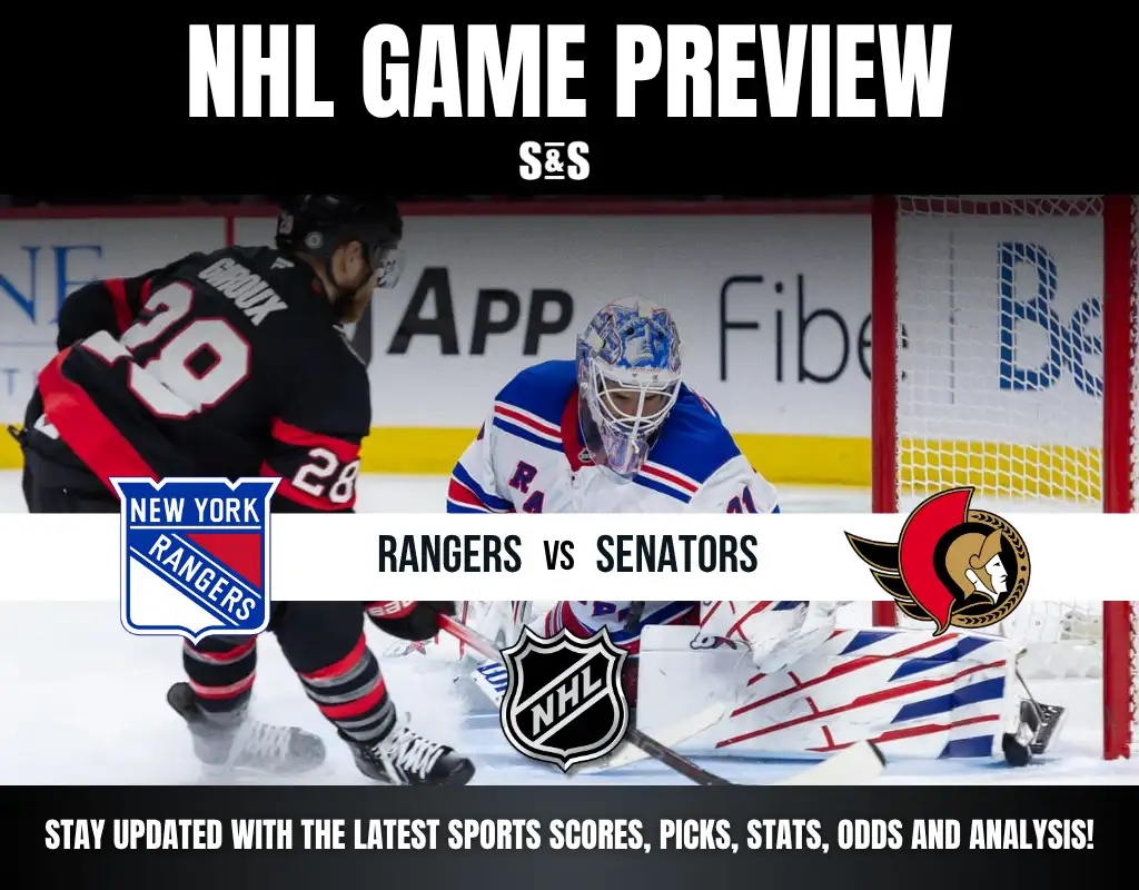 NHL Game Preview featuring a matchup between the New York Rangers and the Ottawa Senators.