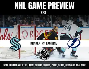 NHL game preview featuring Kraken versus Lightning, with a focus on staying updated with sports scores, picks, stats, odds, and analysis.